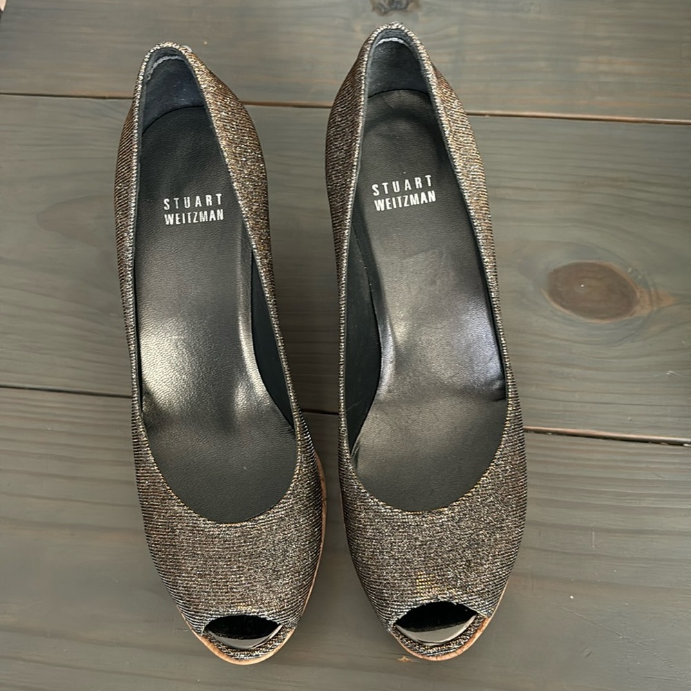 Black Stuart Weizman Cork Heels - image 1